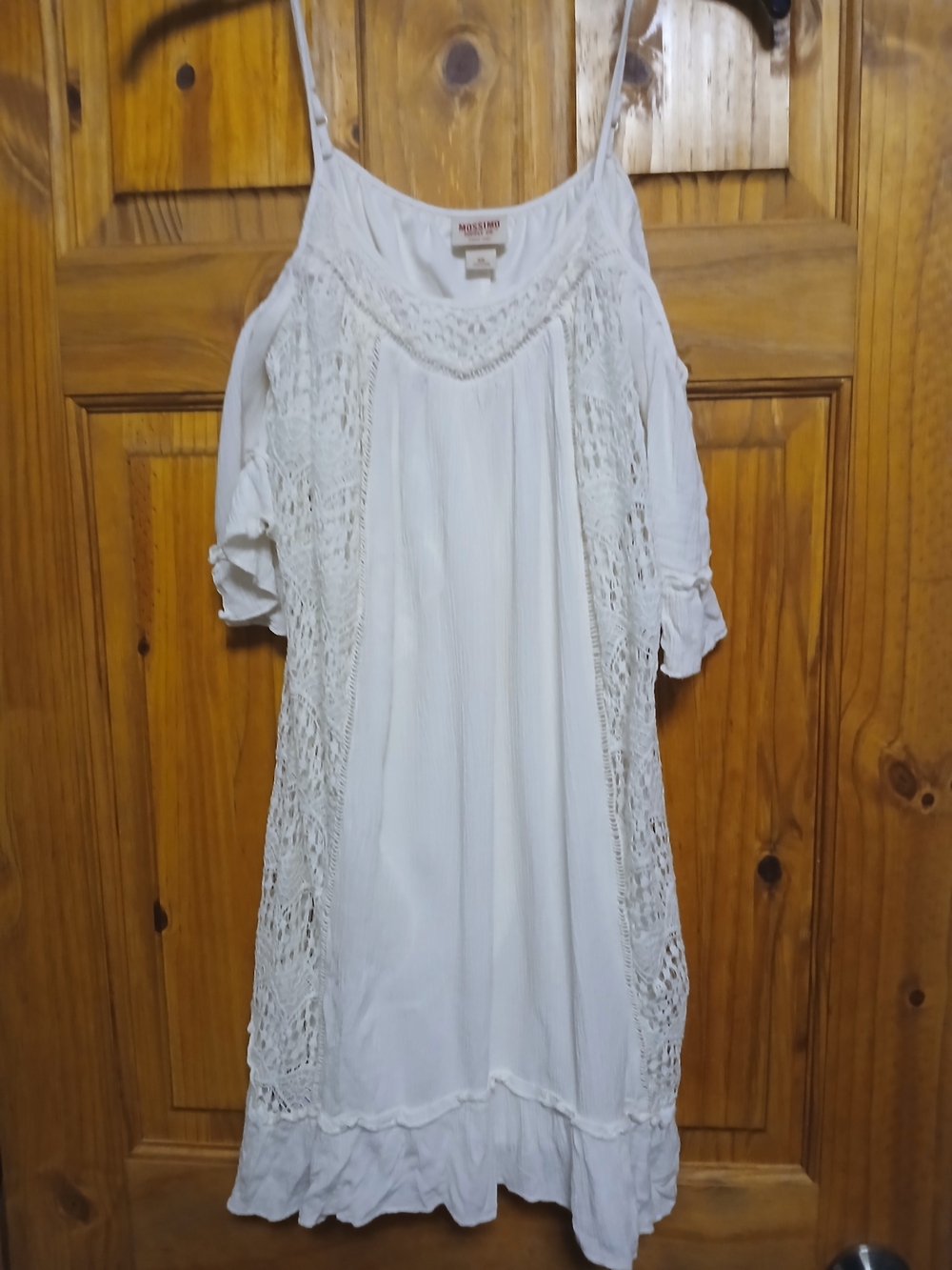 Mossimo Supply Co. Women's Cream Crochet Yoke Top